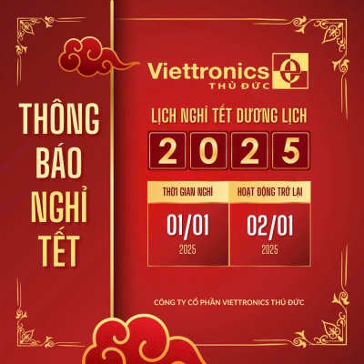 Viettronics Thủ Đức - Thông báo nghỉ lễ tết Dương lịch 2025